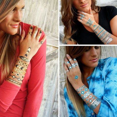 METALLIC GOLD AND SILVER TATTOO